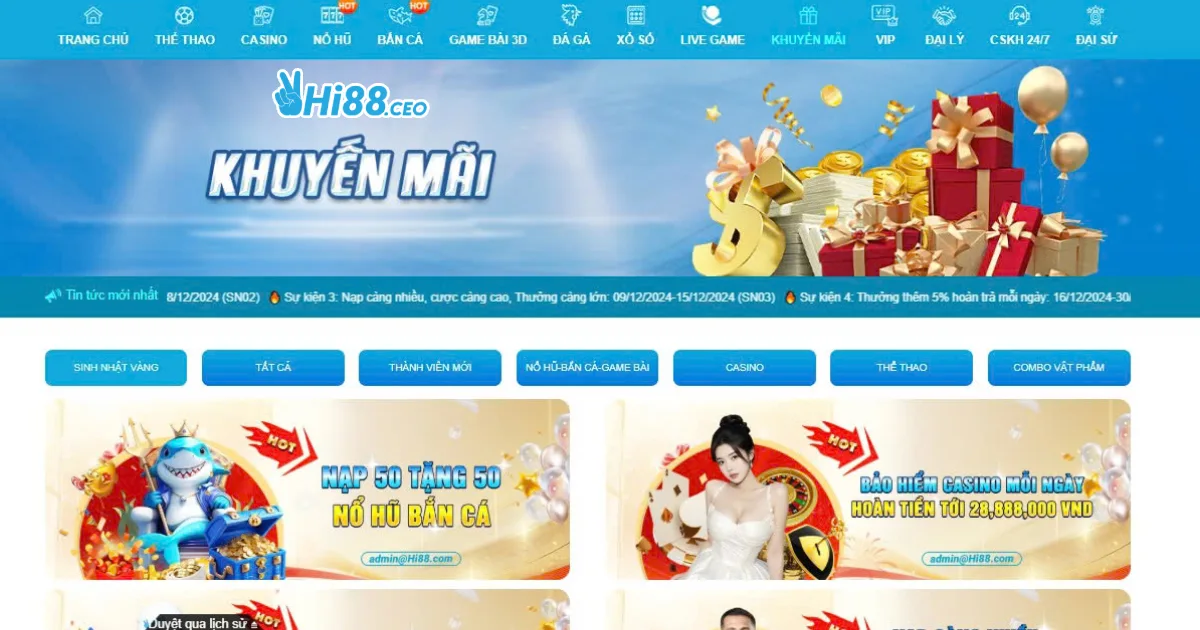 Chương Trình Khuyến Mãi Tại Hi88: Ưu Đãi Và Quà Tặng Hấp Dẫn