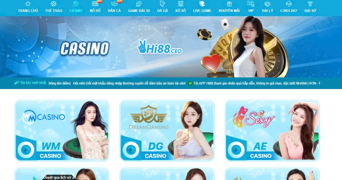 Casino Hi88: Chơi Các Trò Casino Cao Cấp Trực Tuyến